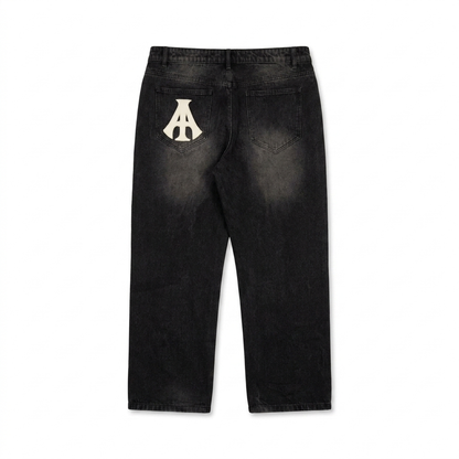 Black Wash Logo Jeans